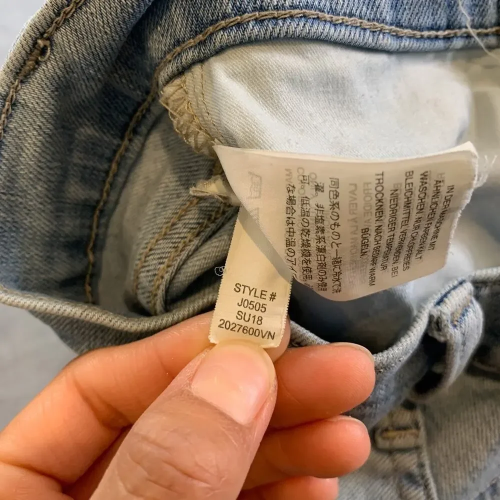 Madewell Jeans Women 23 Blue High Rise Skinny Exposed Buttons Raw Hem Distressed